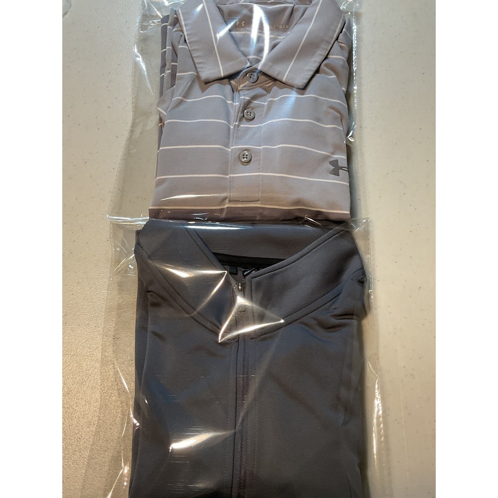 2 Shirts. 1 Adidas Mens Gray Quarter Zip  Corporate Visions‎ Logo Large L